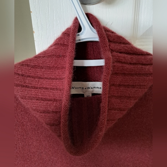 WHITE + WARREN Marsala Burgundy Cashmere Sweater - Picture 2 of 5